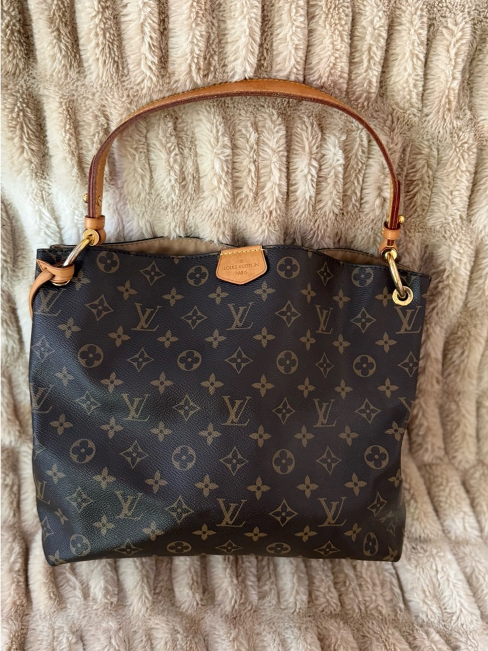 Louis Vuitton Monogram Shoulder Bag in Brown and Tan